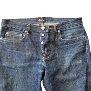 A.P.C. New Standard Dark Indigo Button-Fly Jeans Size 30